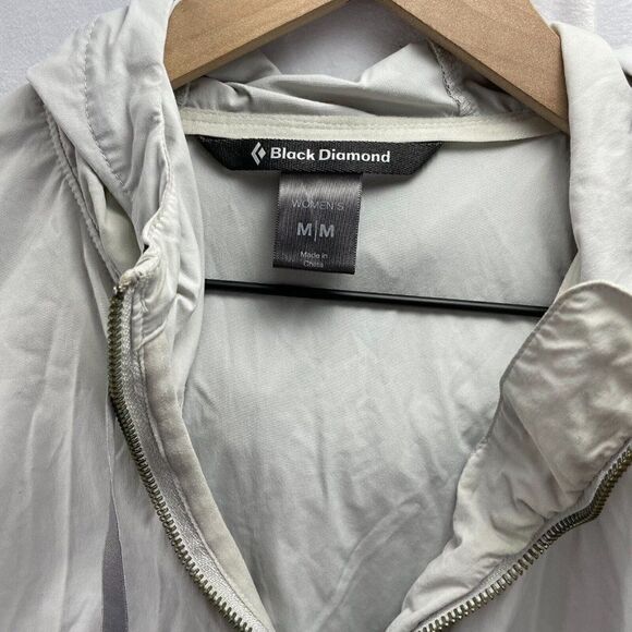 Black Diamond Women's Sz Medium Gray Lightweight Stretch Hooded Jacket Climbing - Picture 4 of 10